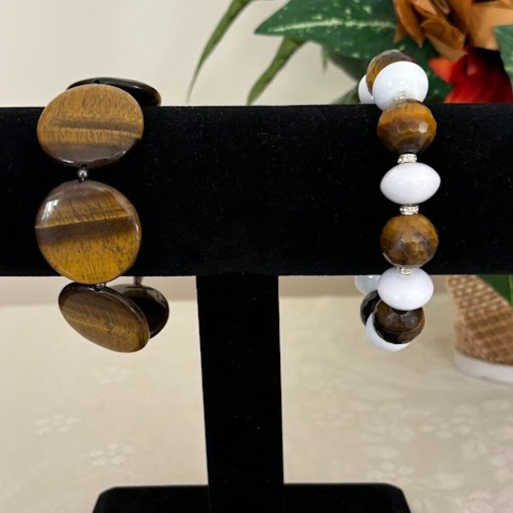 Beautiful Tiger Eye (Brown) two (2) Bracelets (8")